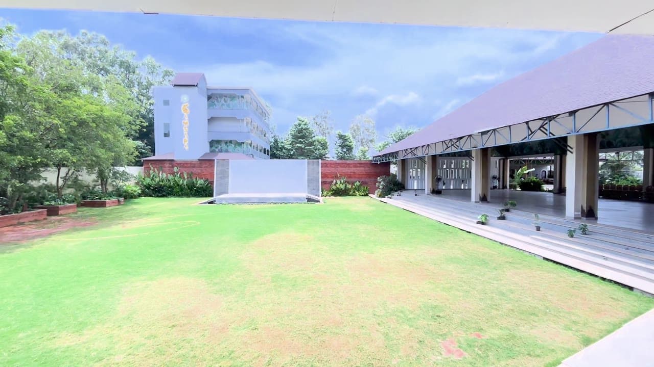 Looking across Padma Lawns from Maya Dining Deck’s landing — property footage, September 2026