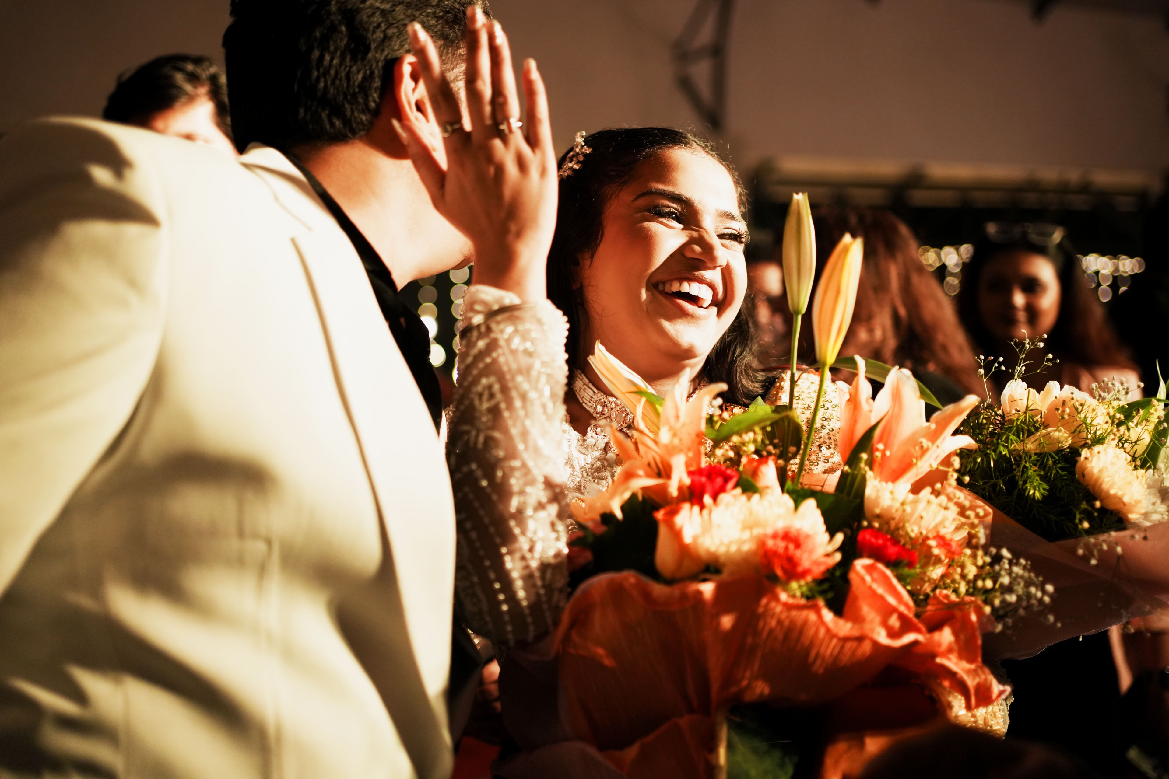 Close-up celebration moment